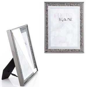 Ramka na zdjęcie zdjęcia srebrno-czarna glamour 23,5x18,5x2-12 169007
