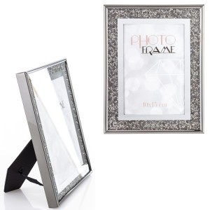 Ramka na zdjęcie zdjęcia srebrno-czarna glamour 21x16x2,5-11 169002