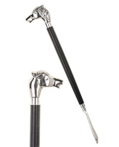 Łyżka do butów klasyczna metalowa srebrno czarna 47 cm 135310