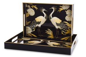 Taca  tace dekoracyjne prostokątne czarne kpl. 2 szt. 4x40x30 3,5x35x25 172021