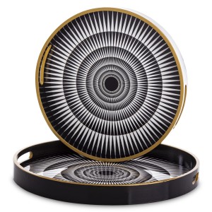 Taca  tace dekoracyjne okrągłe czarne kpl. 2 szt. 35/40cm  172018