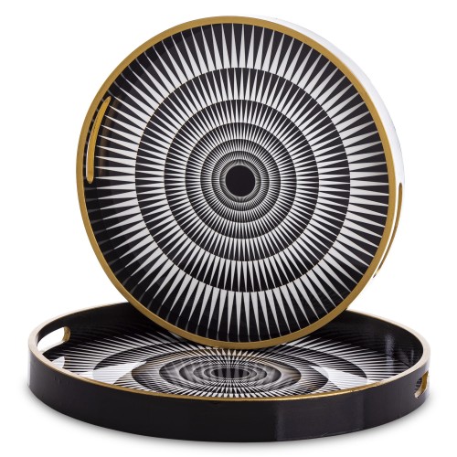 Taca  tace dekoracyjne okrągłe czarne kpl. 2 szt. 35/40cm  172018