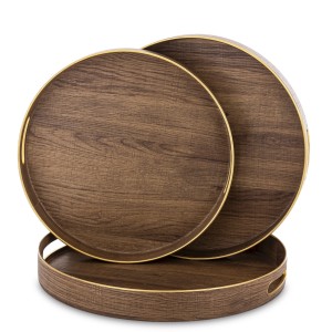 Taca  tace dekoracyjne okrągłe brązowe kpl. 3 szt 33/35/37,5 cm 172015