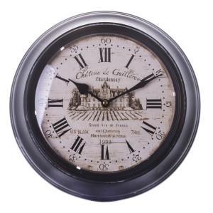 Zegar ścienny metalowy retro brąz 30x30 77204