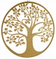 Dekoracja ścienna metalowa drzewo złote 80x80x1 143949