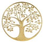 Dekoracja ścienna metalowa drzewo złote 80x80x1 169449
