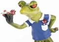 Figurka dekoracyjna żaba żabka rzutkarz rzutka niebieski 14x13x5 159187