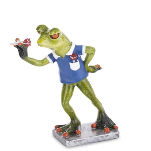 Figurka dekoracyjna żaba żabka rzutkarz rzutka niebieski 14x13x5 159187