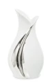 Wazon dekoracyjny ceramiczny biało srebrny 26x14x8,5 131499