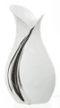 Wazon dekoracyjny ceramiczny biało srebrny 26x14x8,5 131499