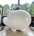 Skarbonka świnka dekoracyjna ceramiczna cała biała duża XL 16x23