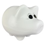 Skarbonka świnka dekoracyjna ceramiczna cała biała duża XL 16x23