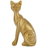 Figurka dekoracyjna kot ceramiczna złota 16,5x6x9 168167