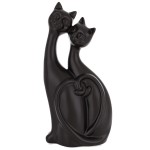 Figurka dekoracyjna kot koty ceramiczna czarna 30x14x8 168163