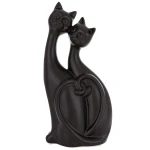 Figurka dekoracyjna kot koty ceramiczna czarna 30x14x8 168163