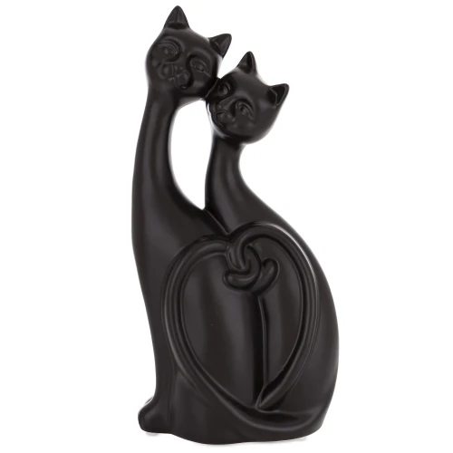 Figurka dekoracyjna kot koty ceramiczna czarna 30x14x8 168163