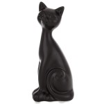 Figurka dekoracyjna kot ceramiczna czarna 20x9x6.5 168156
