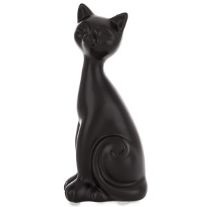Figurka dekoracyjna kot ceramiczna czarna 20x9x6.5 168156