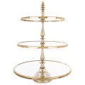 Patera dekoracyjna lustrzana złota 3 poziomowa okrągła 56x41x41 173343