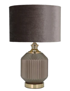 Lampa ceramiczna lampka nocna stołowa brąz 51x33x33 170435