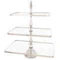 Patera dekoracyjna lustrzana złota 3 poziomowa 55x47x31 173345