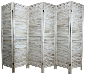 Parawan pokojowy dekoracyjny kotara 6 skrzydeł 170x240  drewniany jasny przypalany 