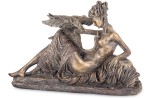 Figurka dekoracyjna kobieta leżąca z łabędziem 17x26,5x9 168597