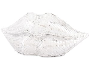 Figurka dekoracja usta srebrne 15,5x33x10 168586