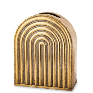 Wazon dekoracyjny metalowy złoty 36,5x30x11,5 175572
