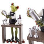 Figurka dekoracyjna żaba barman robiący drinki 16x9x6 169660