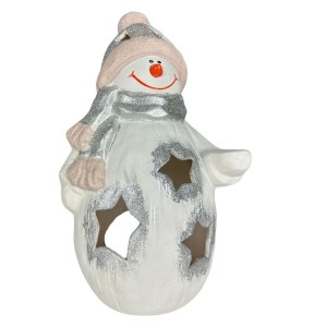 Bałwanek figurka ceramiczna ozdoba lampion do ogrodu duża 36x22x17