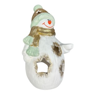 Bałwanek figurka ceramiczna ozdoba lampion do ogrodu duża 36x22x17 