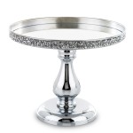 Patera dekoracyjna metalowa srebrna 25x25x21 142300
