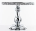 Patera dekoracyjna metalowa srebrna 25x25x21 142300