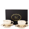 Filiżanka filiżanki porcelana do espresso beżowo złote kpl. 2 szt 176548