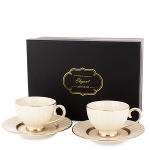 Filiżanka filiżanki porcelana beżowo złote kpl. 2 szt 176547