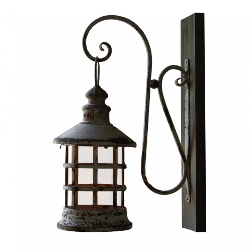 Latarnia lampion metalowy ogrodowy czarny kinkiet ścienny 43x17x28 165172
