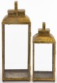 Latarnia lampion metalowy świecznik vintage złoty kpl. 2 szt 56/41,5cm 175578