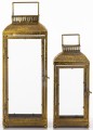 Latarnia lampion metalowy świecznik vintage złoty kpl. 2 szt 56/41,5cm 175578