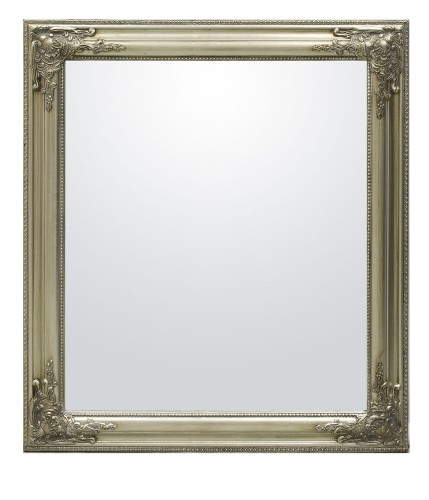Stylowe lustro srebrne z ornamentami prostokątne 72x67 62361