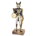 Figurka dekoracyjna pies z zegarkiem 32,5x12x8,5 164031