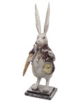 Figurka dekoracyjna królik z zegarkiem 37,5x15x11
