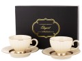 Filiżanka filiżanki porcelana do espresso beżowo złote kpl. 2 szt 176548