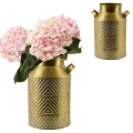 Wazon osłonka kanka na na stół metalowa wysoka 26,5x17,5cm  HIWJ2553-SR