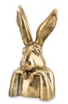 Figurka dekoracyjna królik wielkanocny złoty 49x25x20 143784