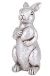 Figurka dekoracyjna królik wielkanocny srebrny 31x13x16 137905