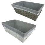 Kosz koszyk szufladowy wiklinowy z materiałem BIAŁY lub SZARY 11,5x30x20