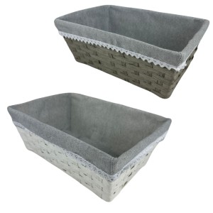 Kosz koszyk szufladowy wiklinowy z materiałem BIAŁY lub SZARY 11,5x30x20