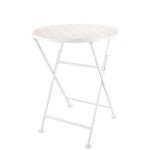 Stolik ogrodowy metalowy biały 77x60x60 165010
