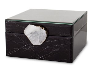 Szkatułka kasetka na biżuterię szklana glamour 8,5x17x15,5 179053